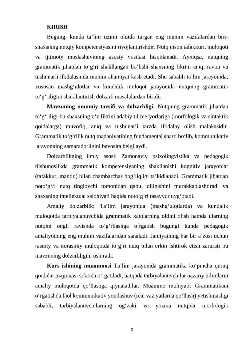 Nutqning grammatik jihatdan to‘g‘riligini shakllantirish shartlari va yo‘llari 2