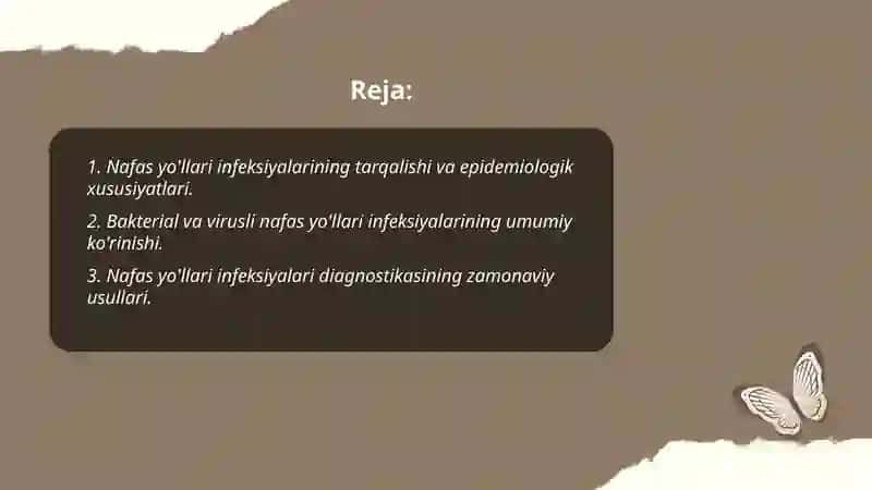 Nafas yo'llari infeksiyalari epidemiologiyasi va profilaktikasining dolzarb muammolari 2