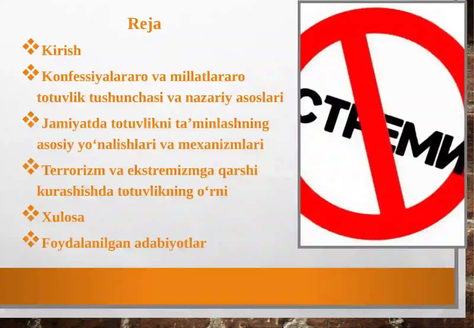 Jamiyatda konfessiyalararo va millatlararo totuvlikni ta'minlash masalalari 2