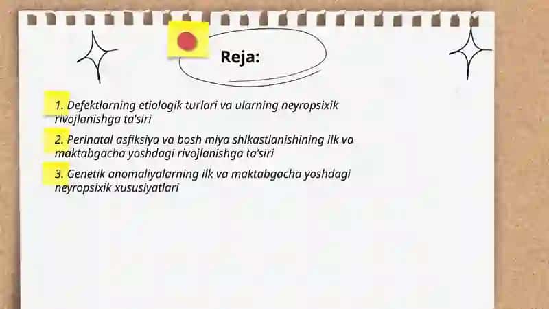 Turli xil etiologiyadagi nuqsoni bo’lgan ilk va maktabgacha yoshdagi bolalarda neyropsixik rivojlanishning o’ziga xos xususiyatlari 2