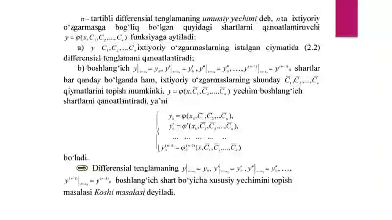 Differensialtenglamalar 2