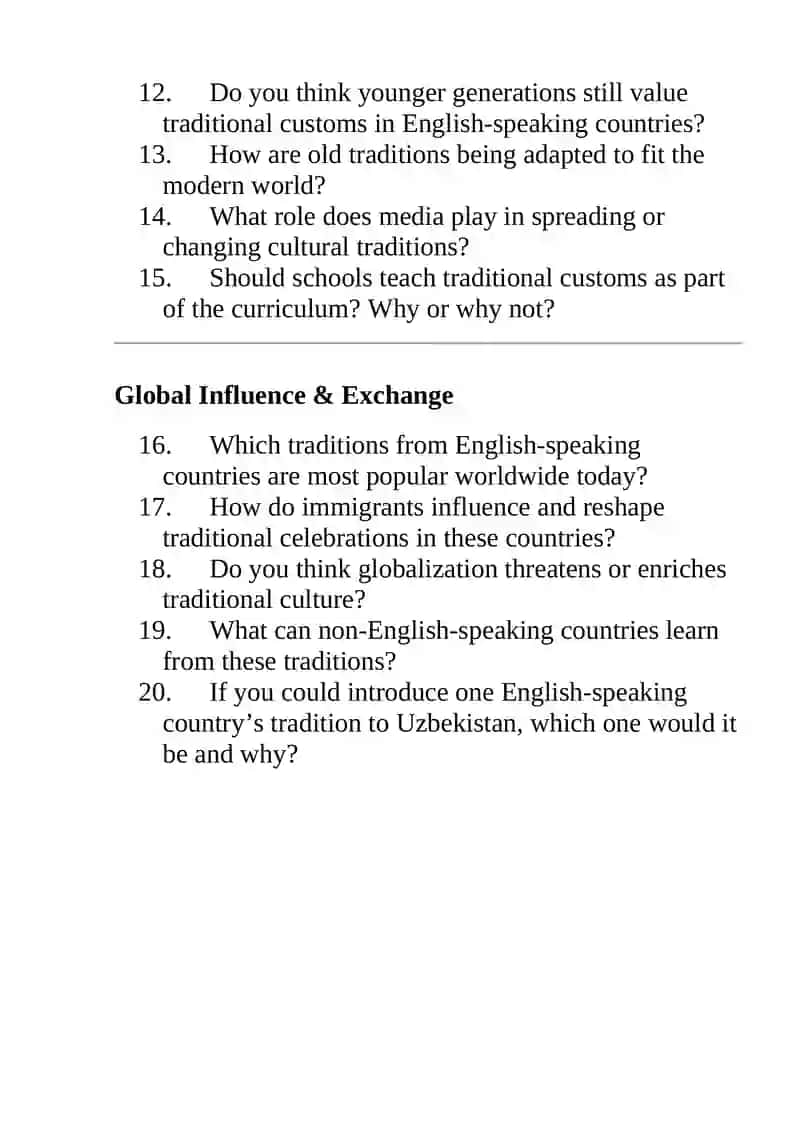 General & Comparative Questions 2