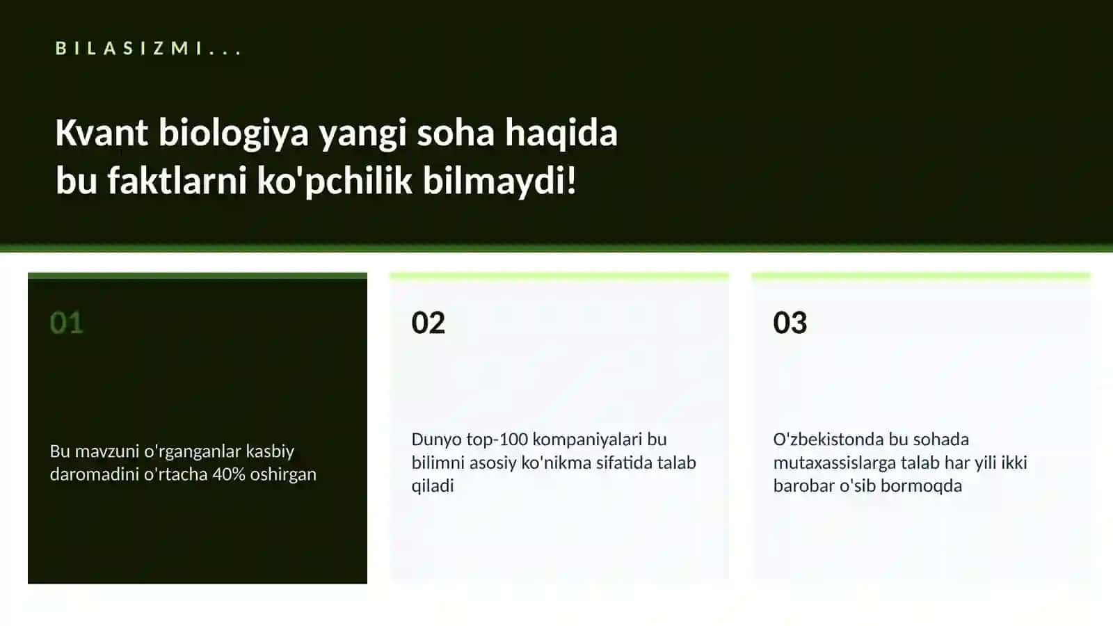 KVANT BIOLOGIYA YANGI SOHA 2