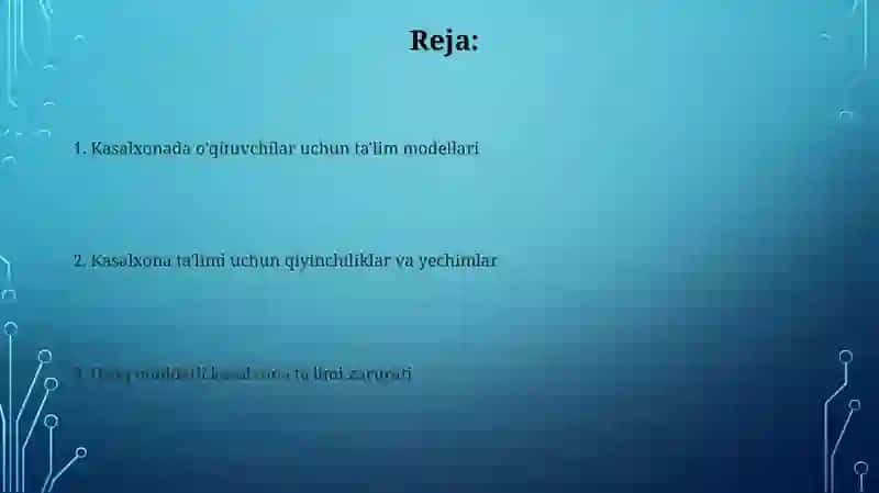 Chet ellardagi shifoxonalarda uzoq davolanish maktab oquvchilarini talimi 2