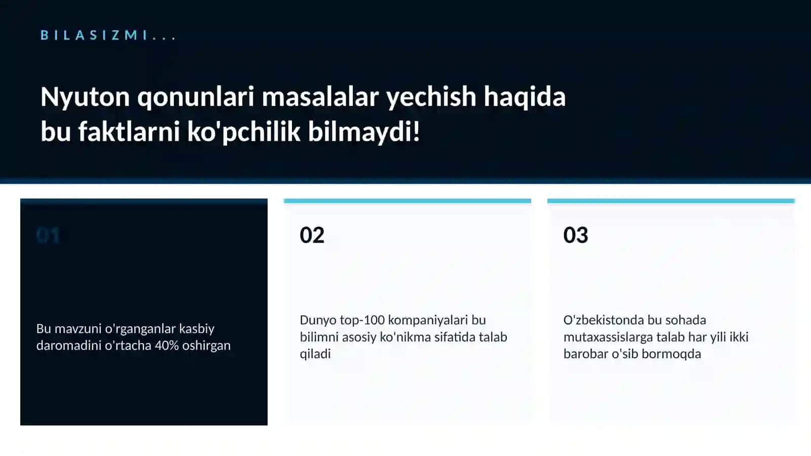 NYUTON QONUNLARI MASALALAR YECHISH 2