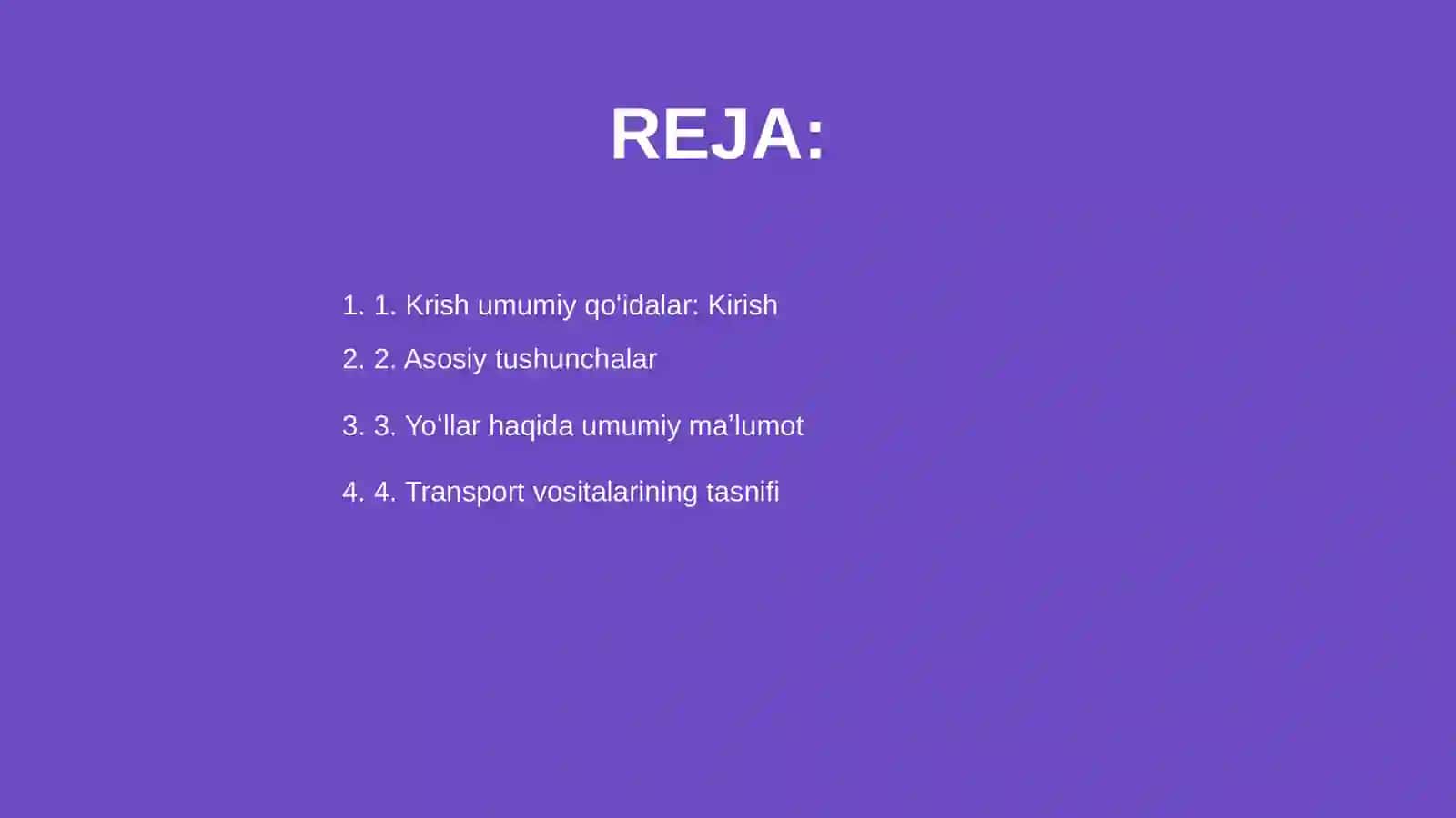 Krish umumiy qoʻidalar 2
