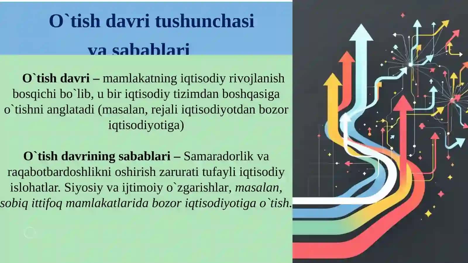 Bozor iqtisodiyotiga o’tish davri va uning O’zbekistondagi xususiyatlari 2