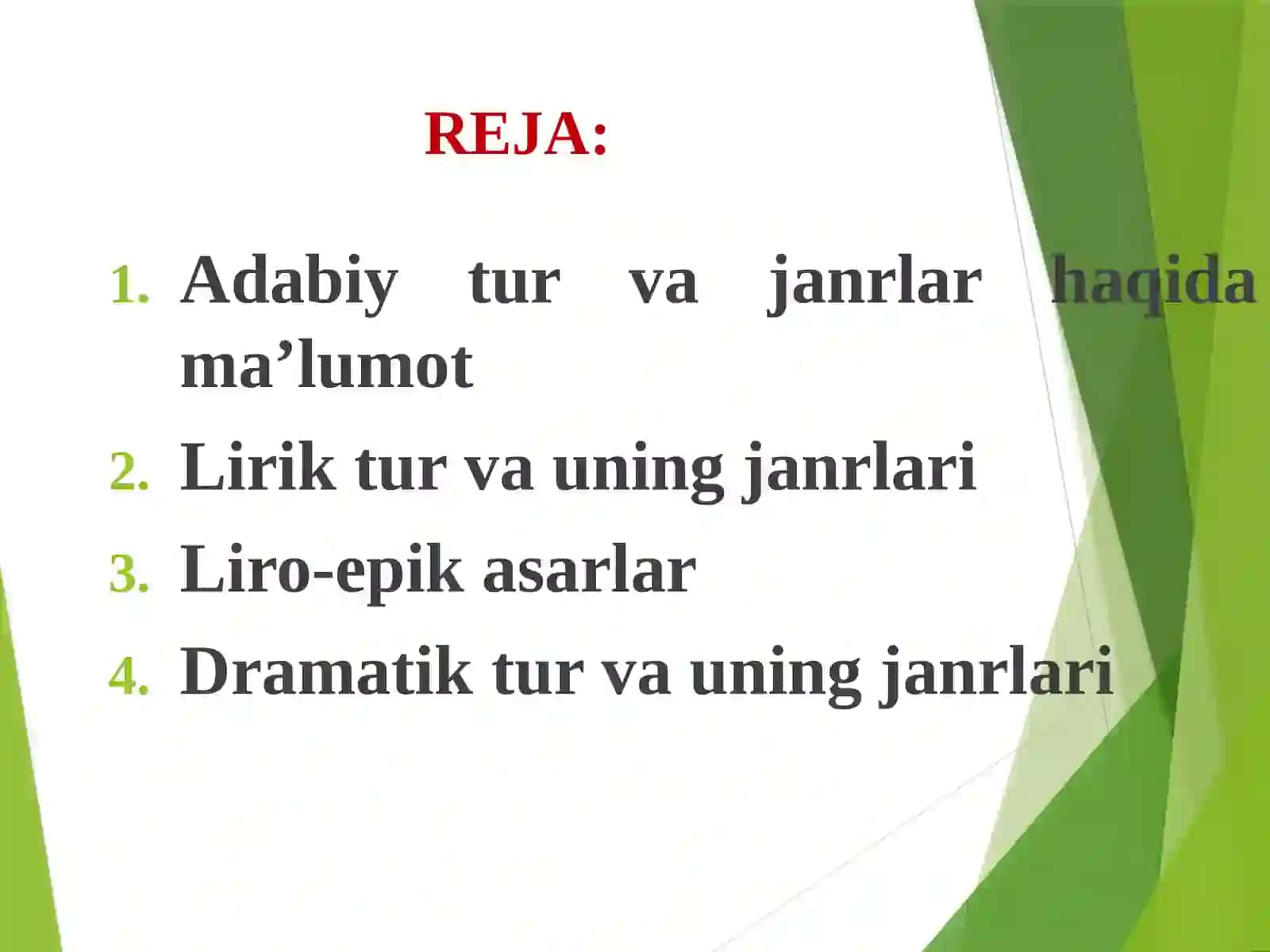 ADABIY TUR VAJANRLAR.LIRIK VA DAMATIK TUR 2