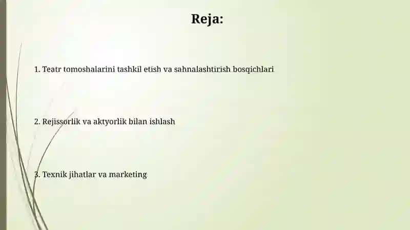 Sahnalashtirilgan òyinlarni tashkil etish va sahnalashtirish 2