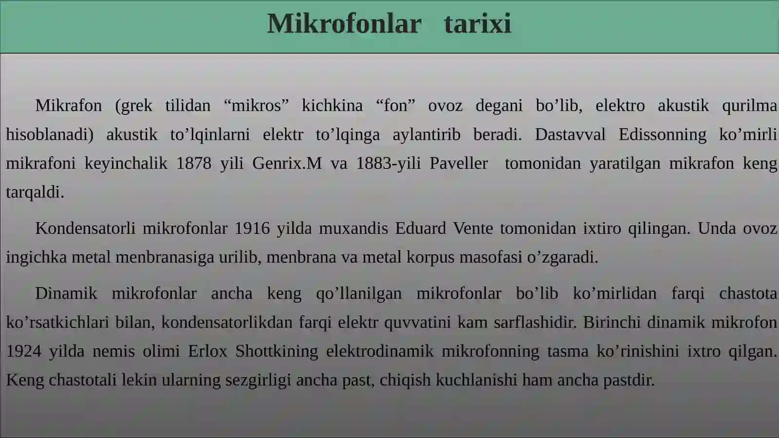 Mikrofonlar tarixi 2
