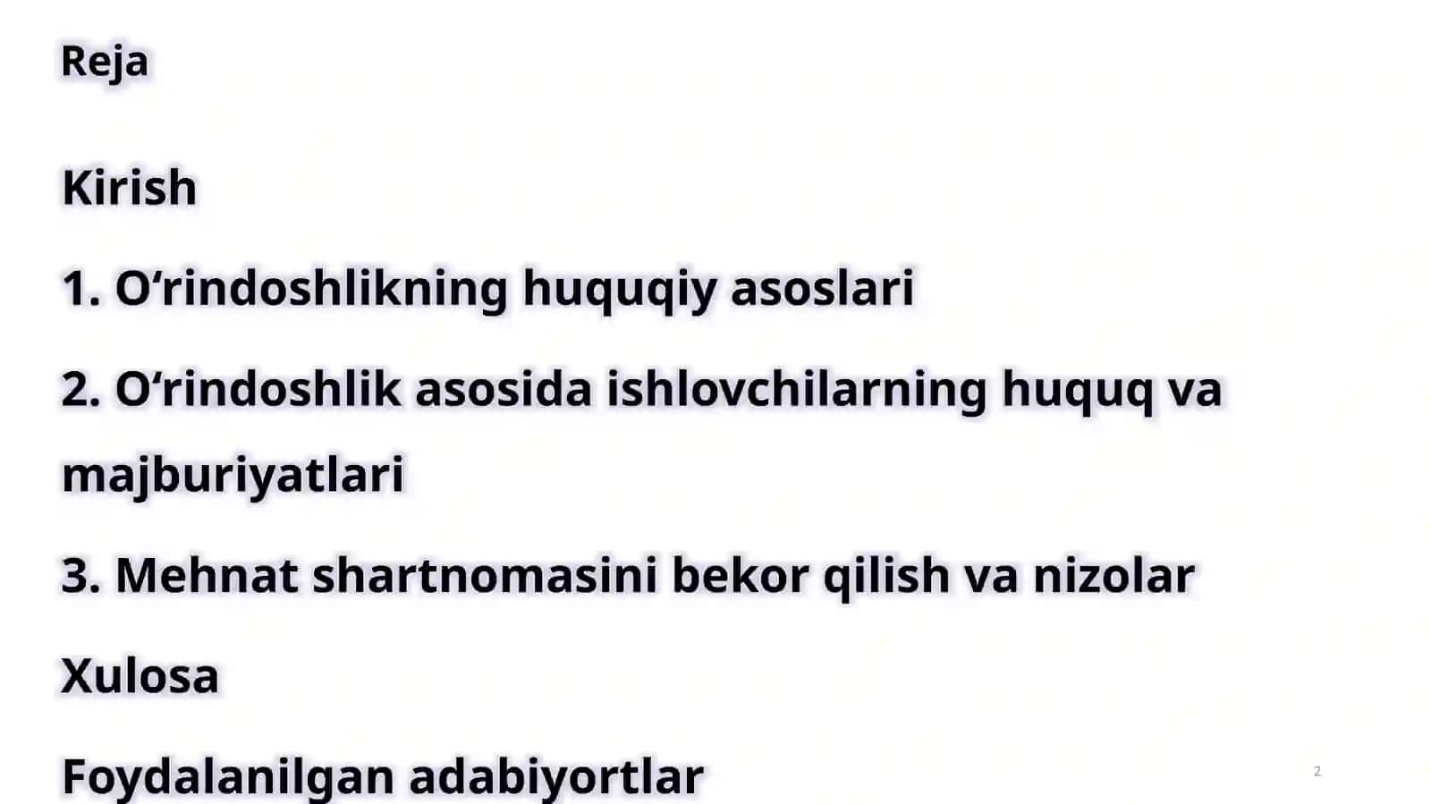 O‘rindoshlik asosida ishlovchi shaxslarning mehnatini huquqiy jihatdan tartibga solishning o‘ziga xos xususiyatlari 2