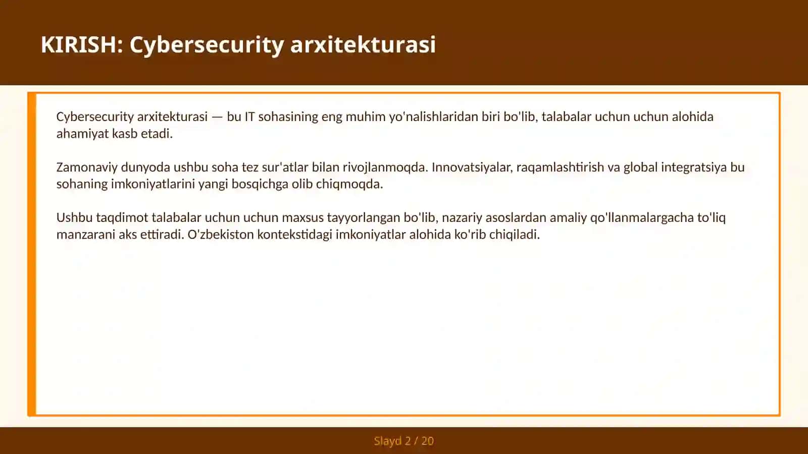 Cybersecurity Arxitekturasi 2
