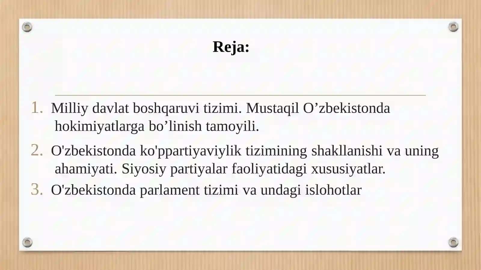 O'zbekistonda demokratik, fuqarolik jamiyati asoslarining 2