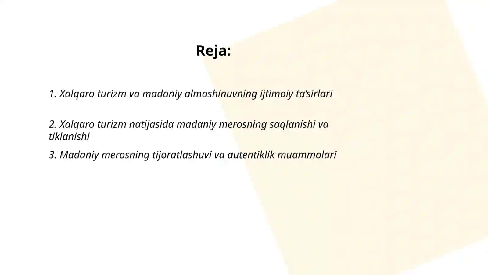 Xalqaro turizmning ijtimoiy va madaniy ta’sirlari 2