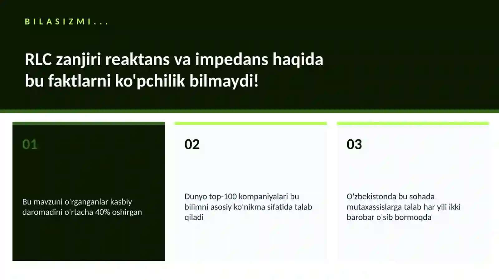 RLC zanjiri reaktans va impedans 2