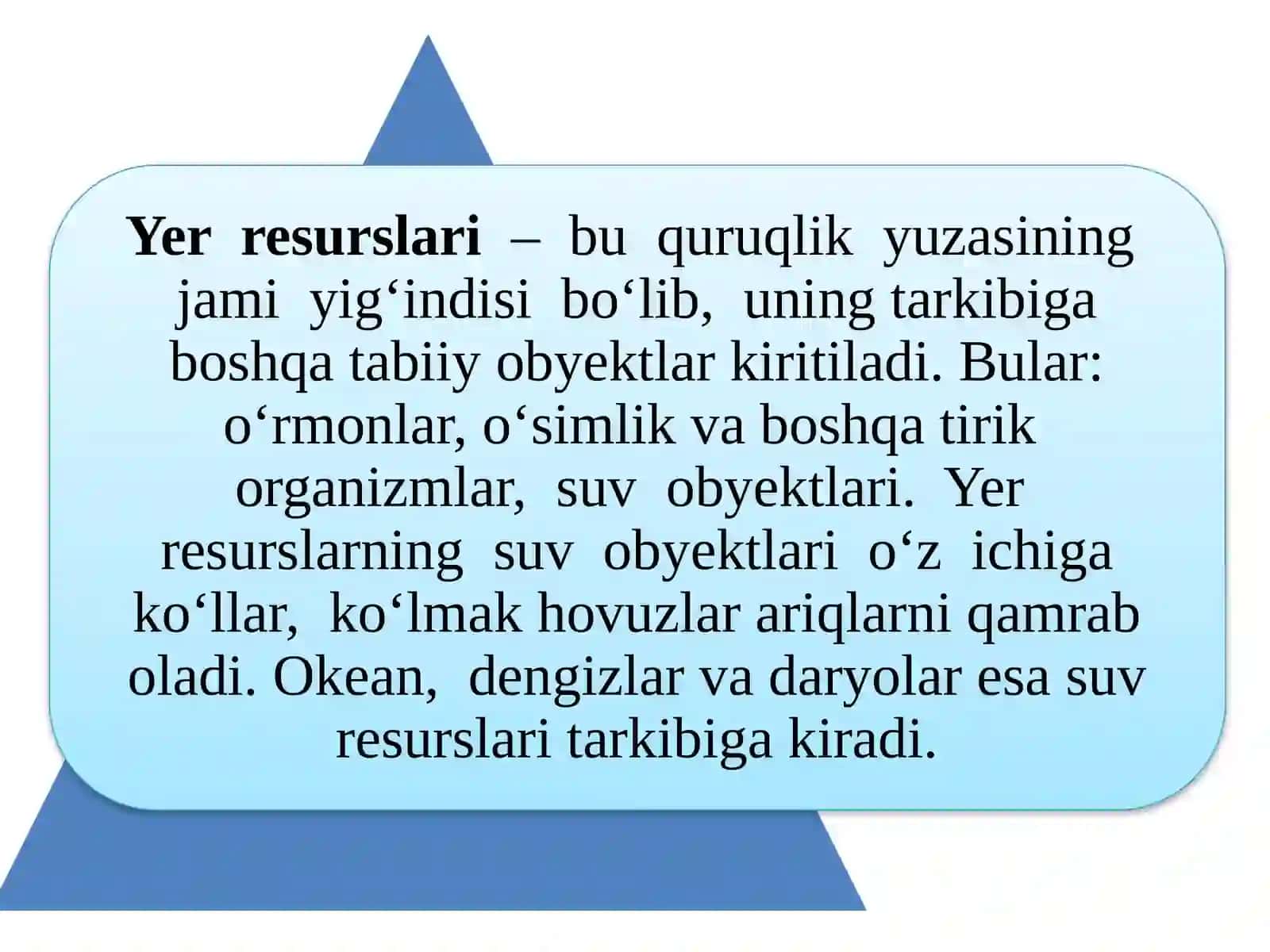 YER-SUV RESURSLARI VA ULARDAN FOYDALANISH MASALALARI 2