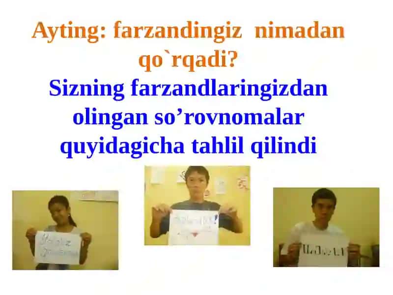 Qo`rquvning samarali usullari 2