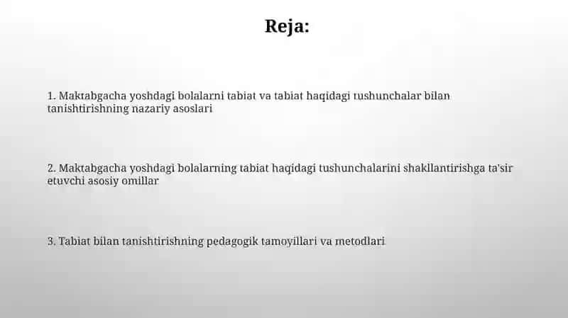 Tabiat bilan tanishtirishning nazariy asoslari 2
