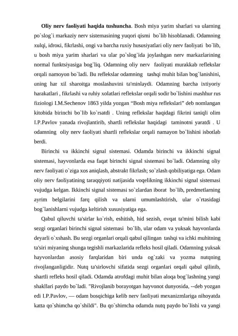 Oliy nеrv faoliyatining yosh хususiyatlari 2