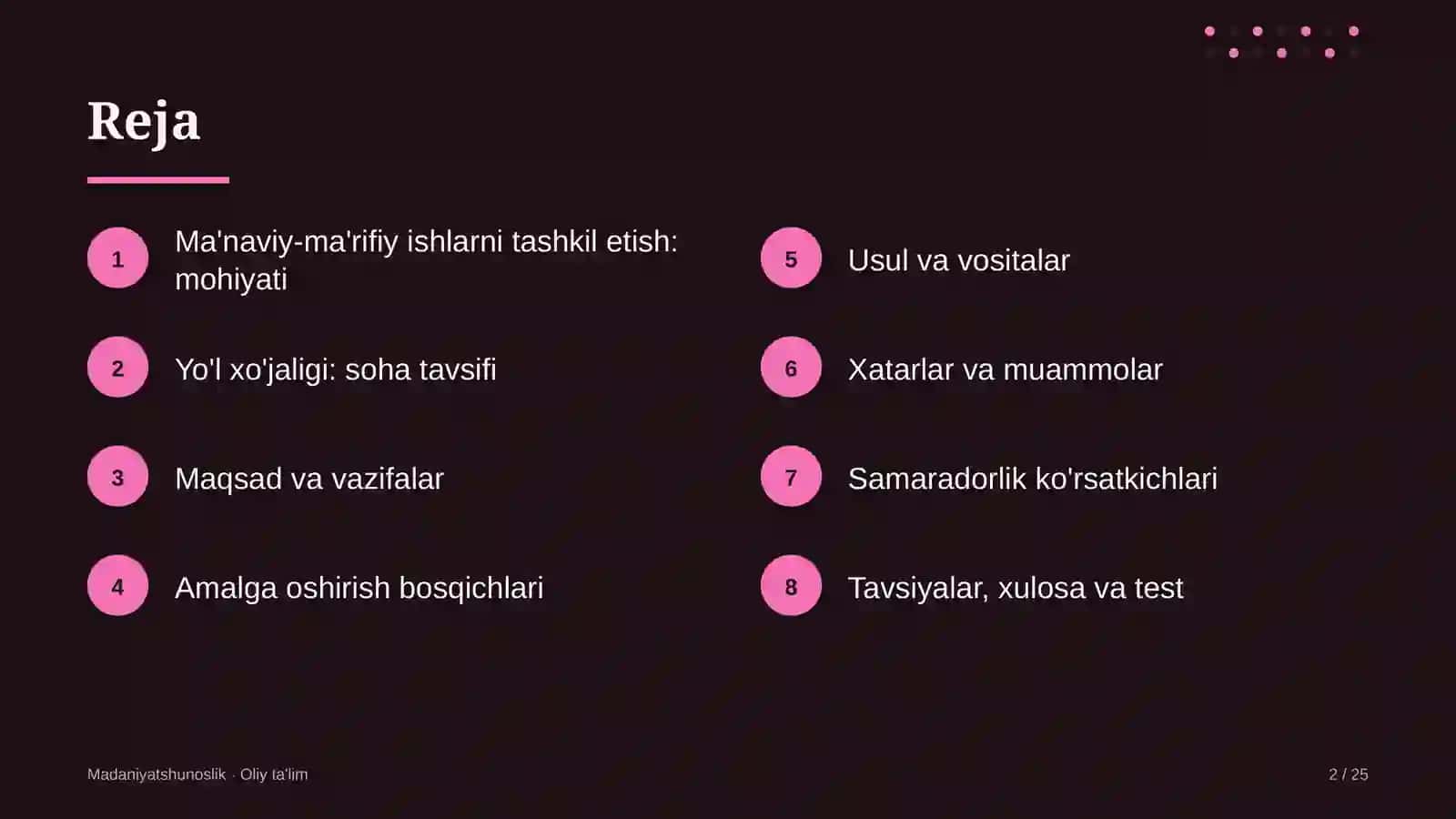 Yo'l xo'jaligida ma'naviy-ma'rifiy ishlarni tashkil etish 2