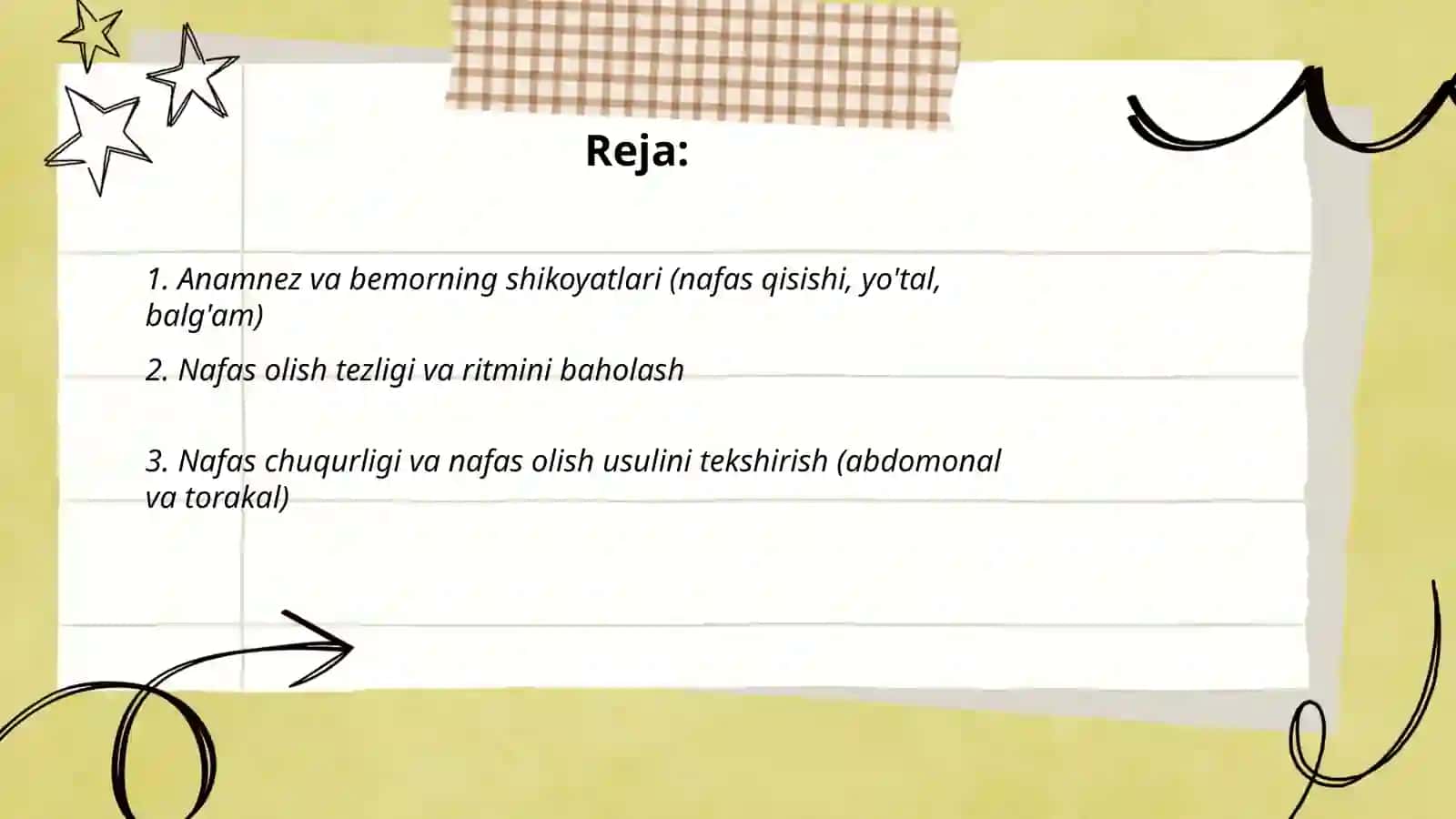 Nafas olish azolari subektiv va asosiy obektiv tekshirish usullari 2