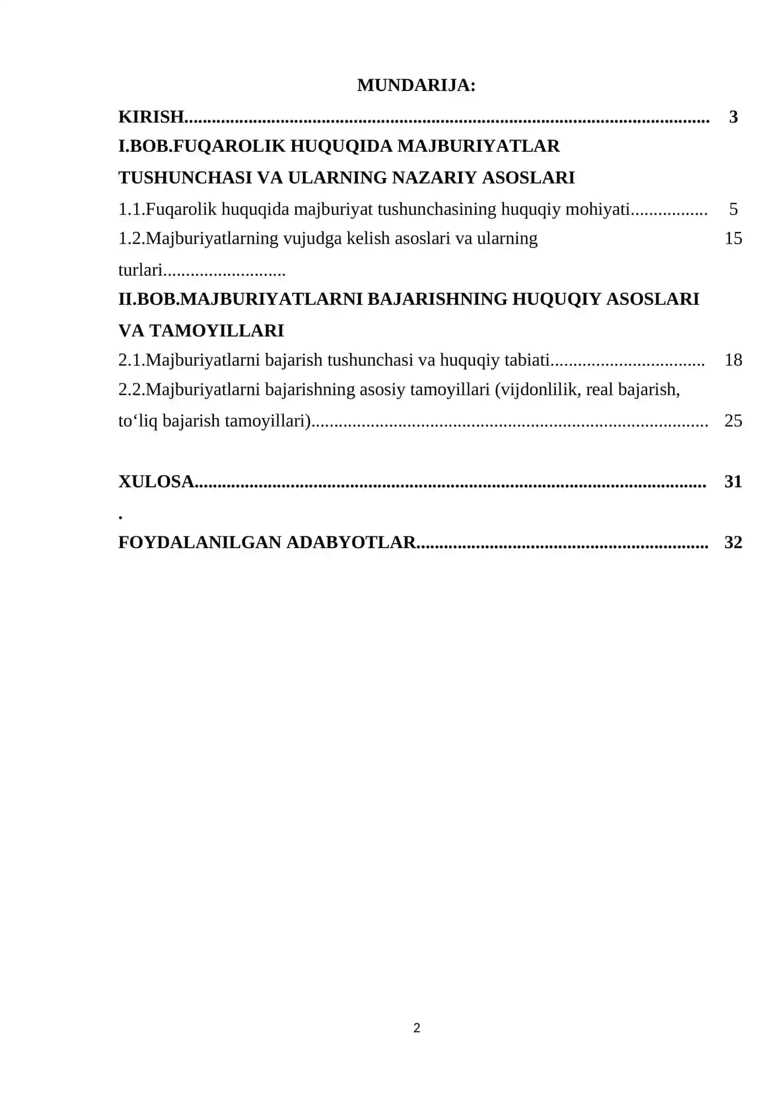 FUQAROLIK HUQUQIDA MAJBURIYATLARNI BAJARISH ASOSLARI 2