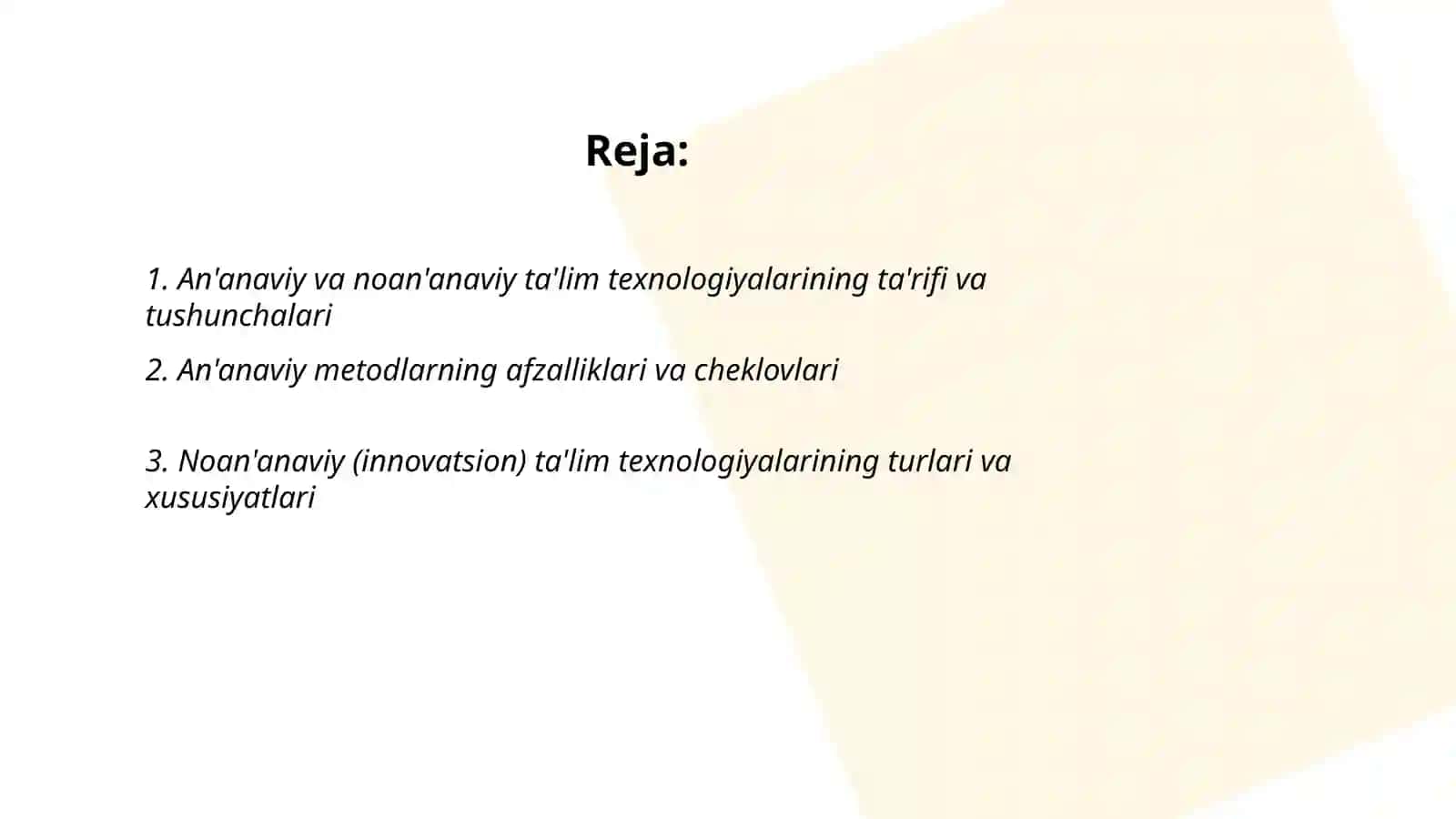 An'anaviy va noan'anaviy ta'lim texnologiyalari 2