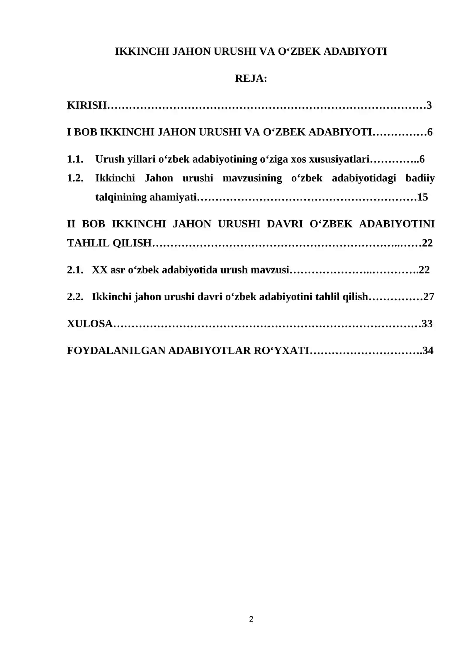Ikkinchi jahon urushi va o‘zbek adabiyoti 2