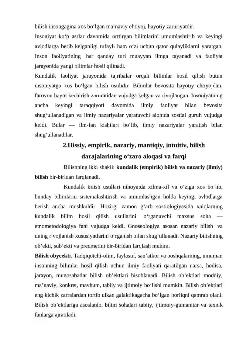 Bilish falsafasi (gnoseologiya) 2