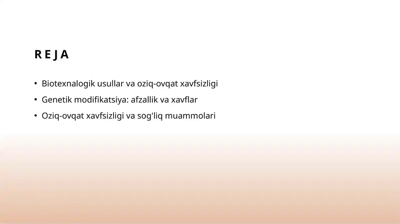 Biotexnalogik usulda olingan oziq ovqat mahsulotlarini genetik xavfsizligi 2