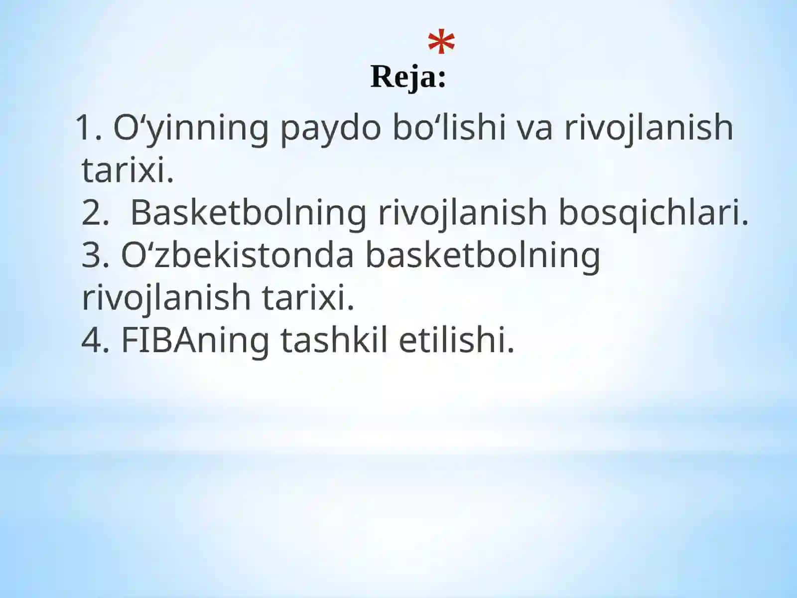 Basketbolo'yining kelibchi qishi, qoidalari va rivojlanishi tarixi 2