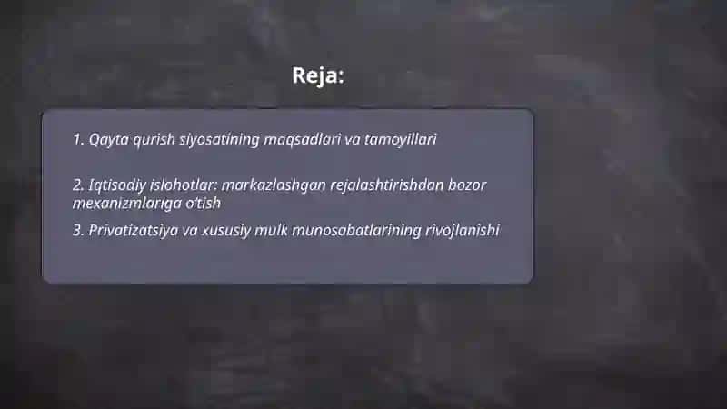 Qayta qurish siyosati va uning natijalari 2