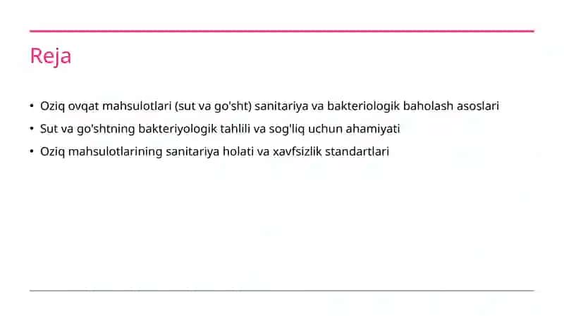 Oziq ovqat mahsulotlariga (sut va go'sht) sanitar bakteriologik baho berish va tahlil qilish 2
