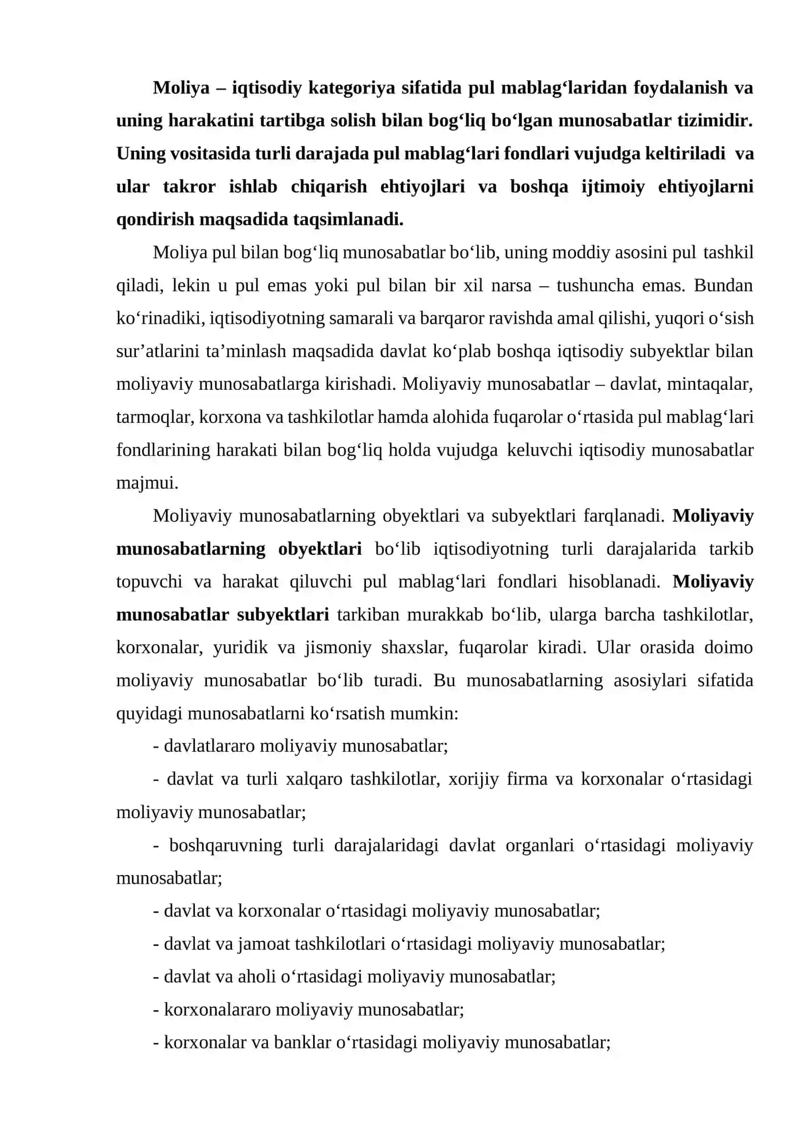 Moliya Tizimi va Maliyaviy Siyosat 2