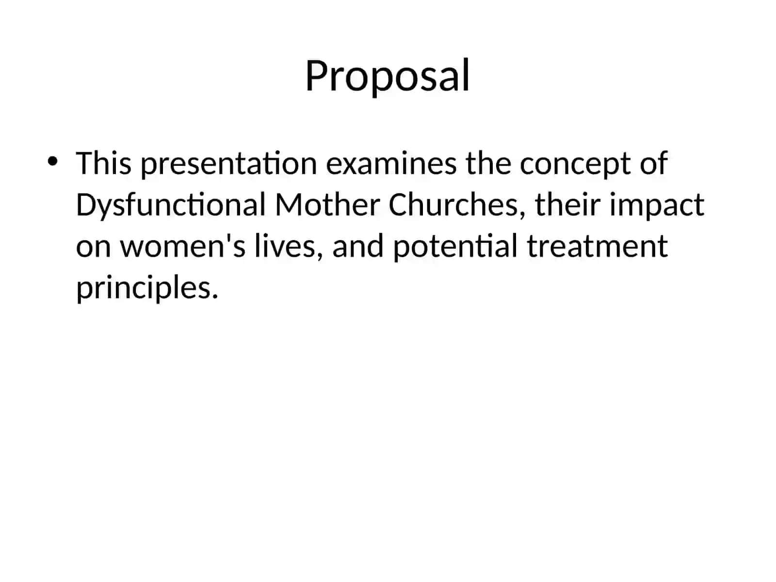 Dysfunctional Mother Churches 2