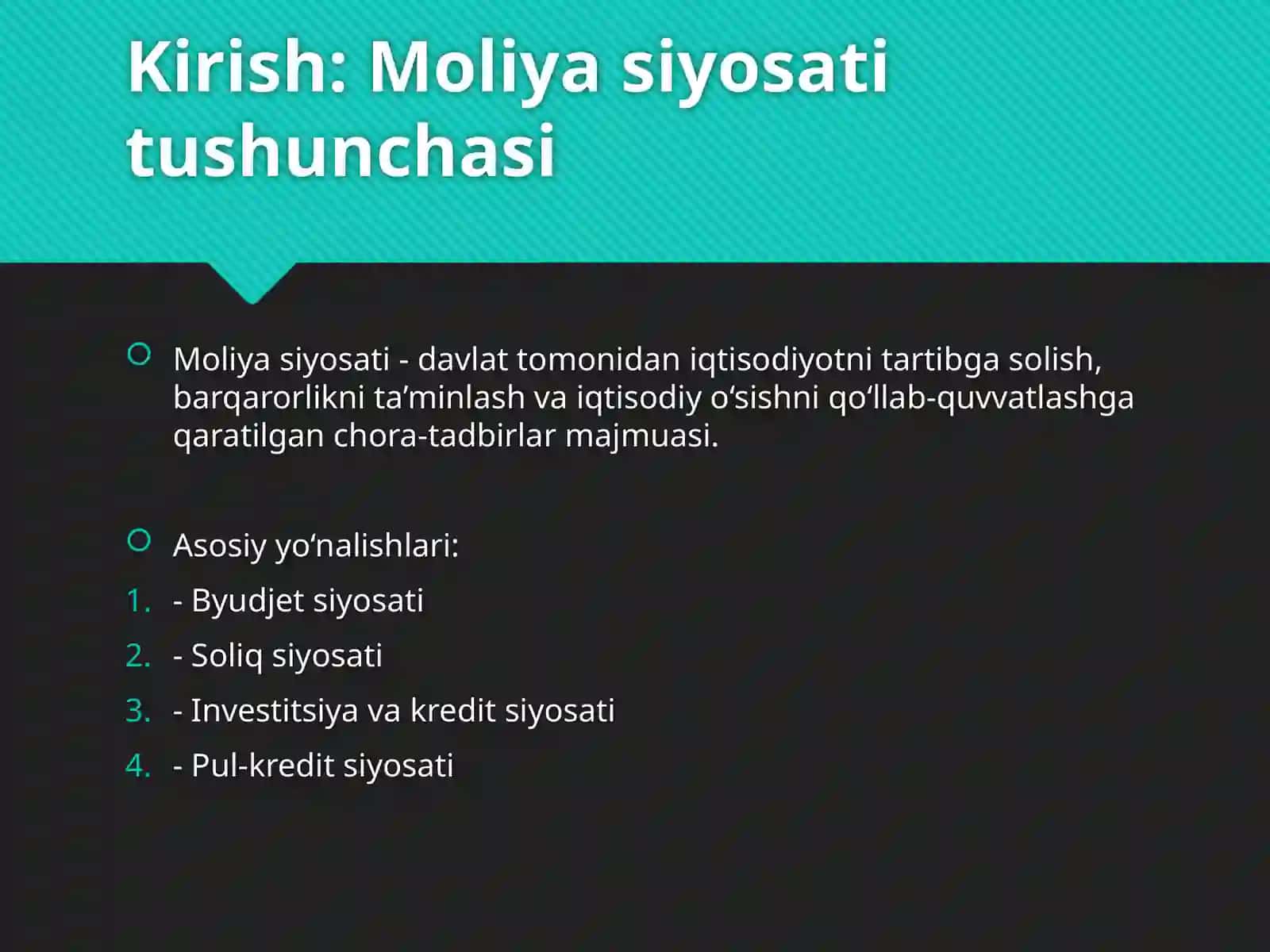 Rivojlangan xorijiy davlatlar moliyasiyosati ni organish 2