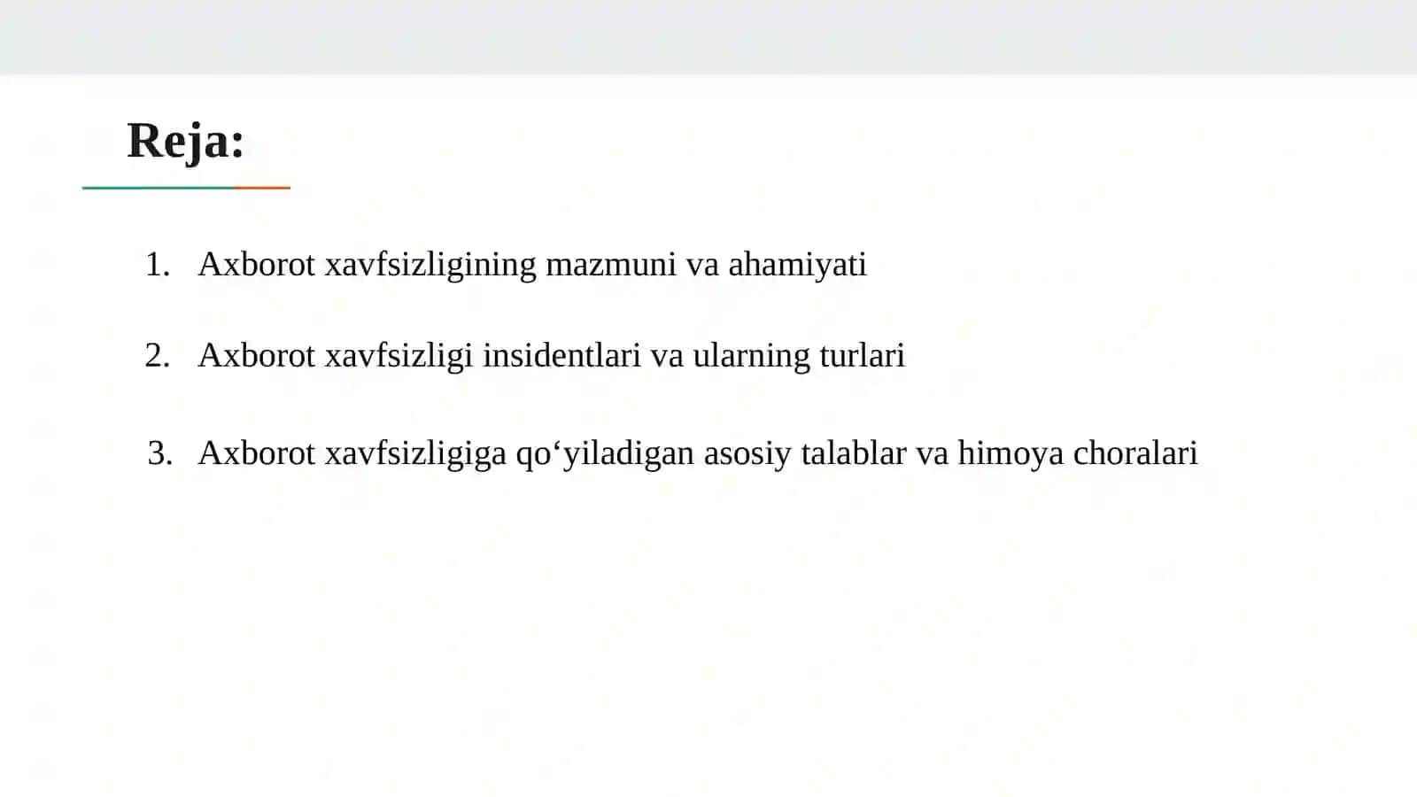 Axborot xavfsizligi insidentlari va xavfsizligiga qo'yadiladigan talablar 2