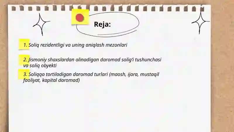 Soliq rezidentligi va uning aniqlash mezonlari 2