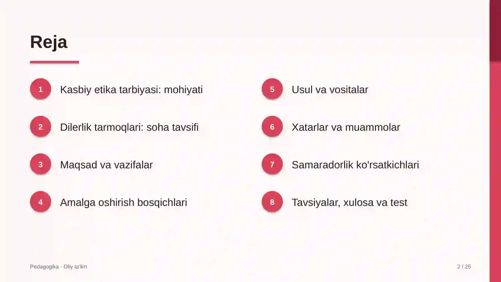 Dilerlik tarmoqlarida kasbiy etika tarbiyasi 2