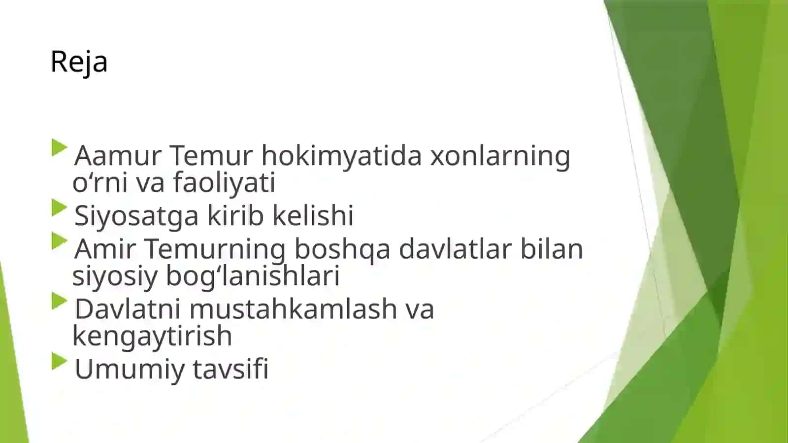 Amir Temur davrida xonlar faoliyati 2