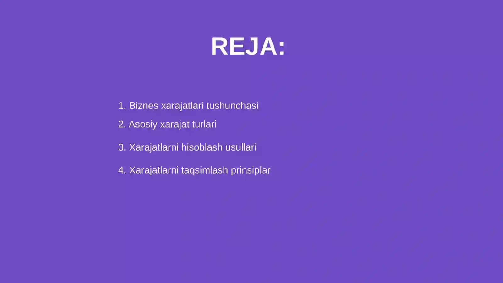 Biznes xarajatlarini hisobga olish va taqsimlash 2