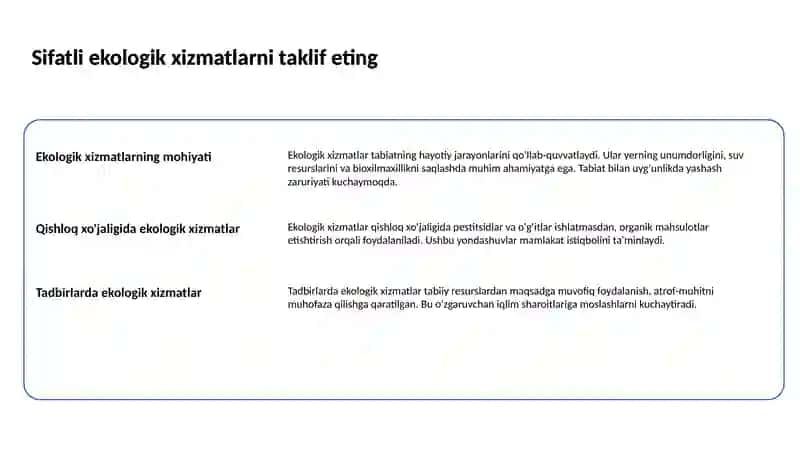 Ekologik xizmatlar 2