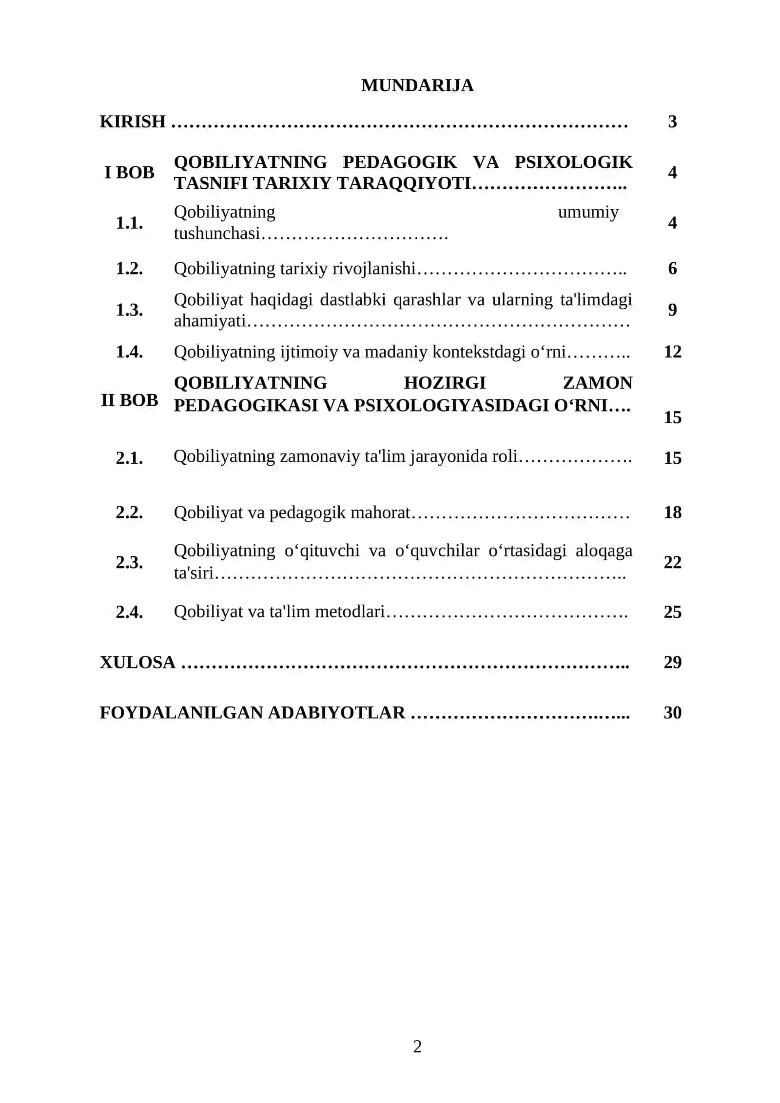 QOBILIYATNING PEDAGOGIK VA PSIXOLOGIK TASNIFI 2