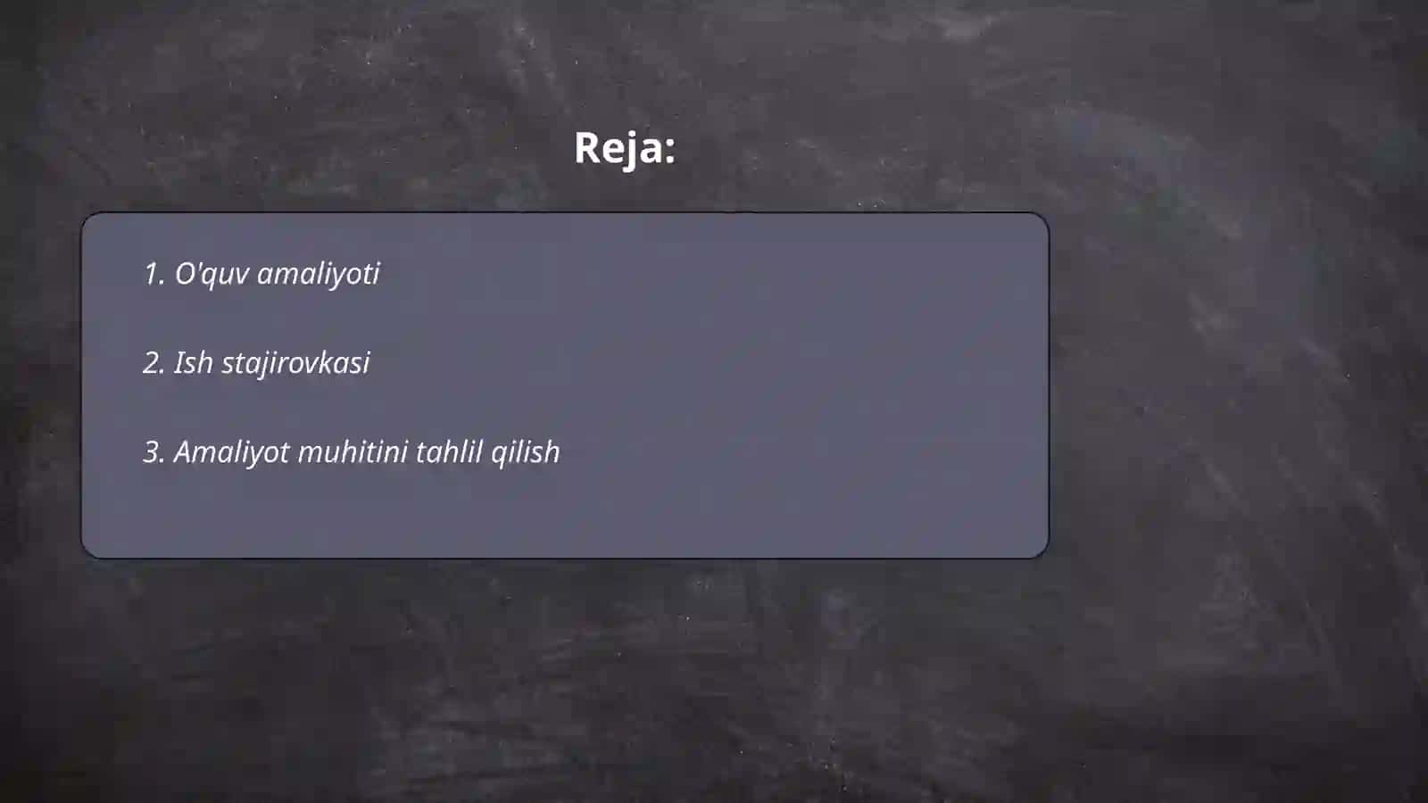 O'quv amaliyoti 2