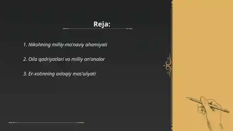 Nikoh va oilaga doir axloqiy qadriyatlar 2