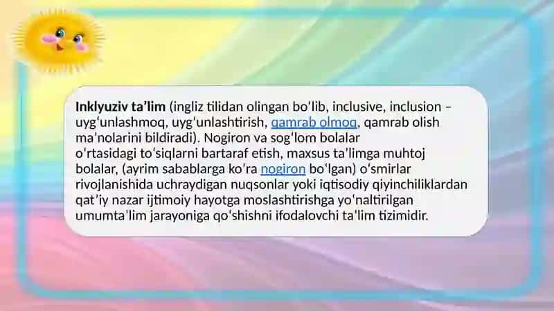 Maktabgacha inklyuziv ta’limning tamoyillari 2