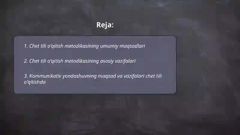 Chet tili oʻqitish metodikasi 2