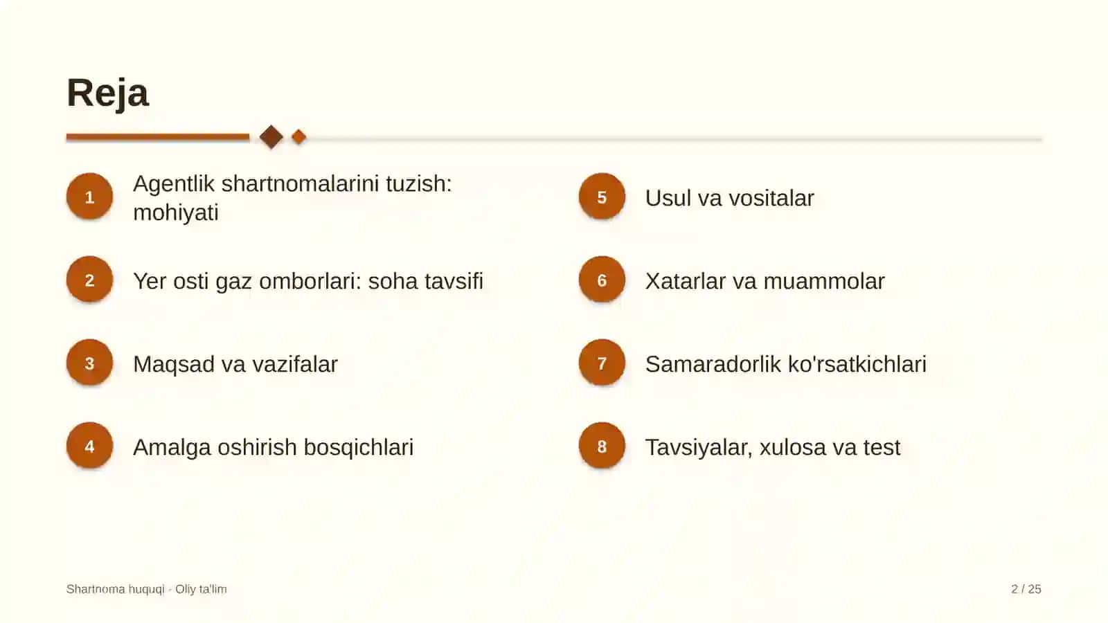 Yer osti gaz omborlarida agentlik shartnomalarini tuzish 2