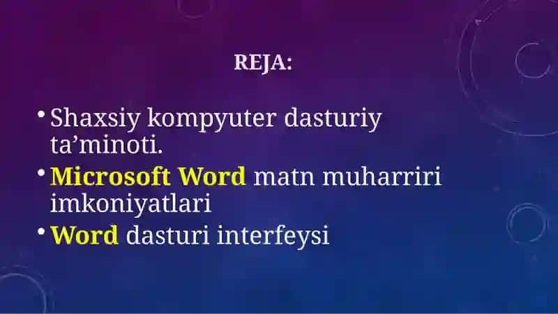 Microsoft Word dasturi 2