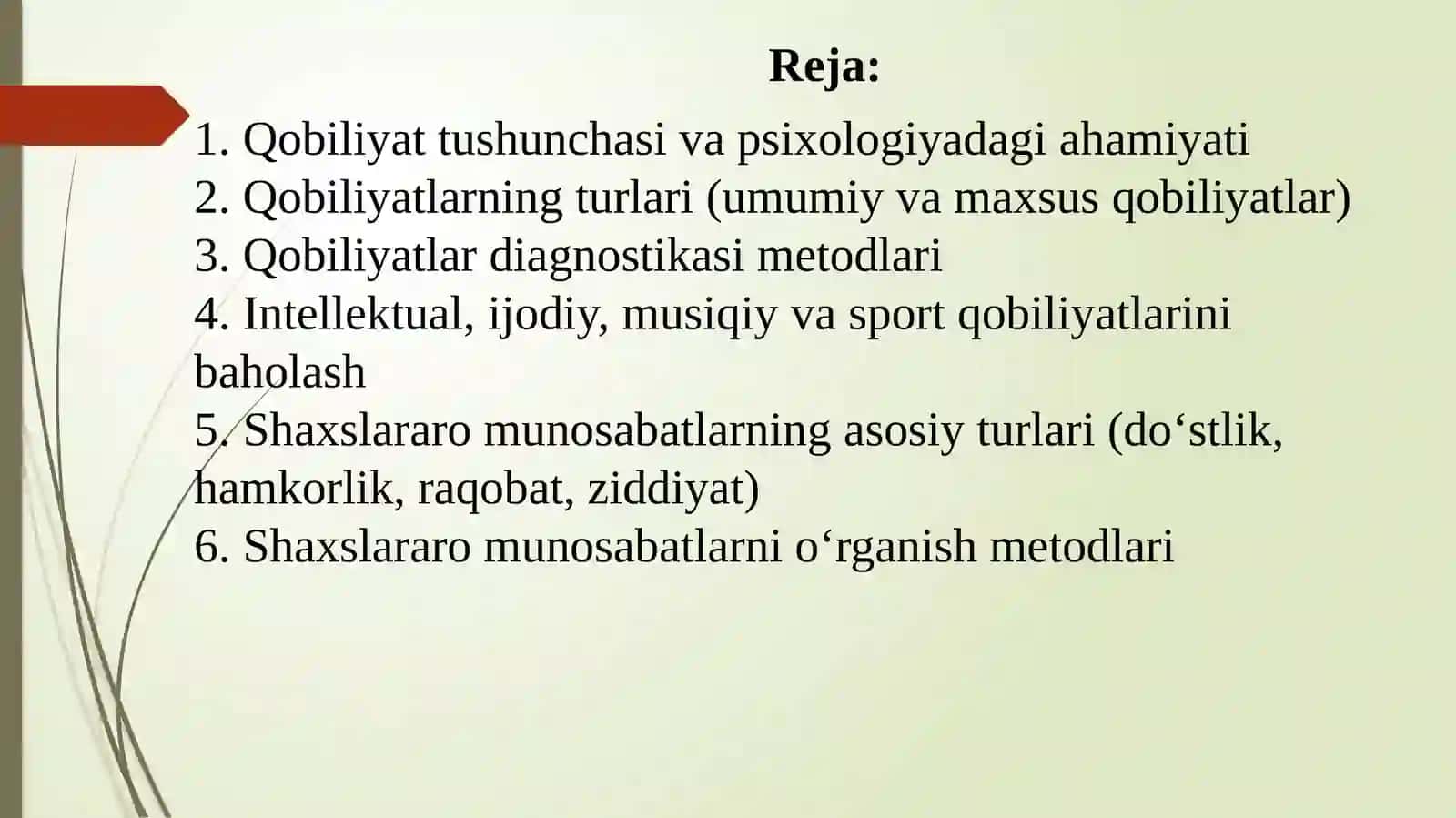 QOBILIYATLAR DIAGNOSTIKASI. SHAXSLARARO MUNOSABAT PSIXODIAGNOSTIKASI 2